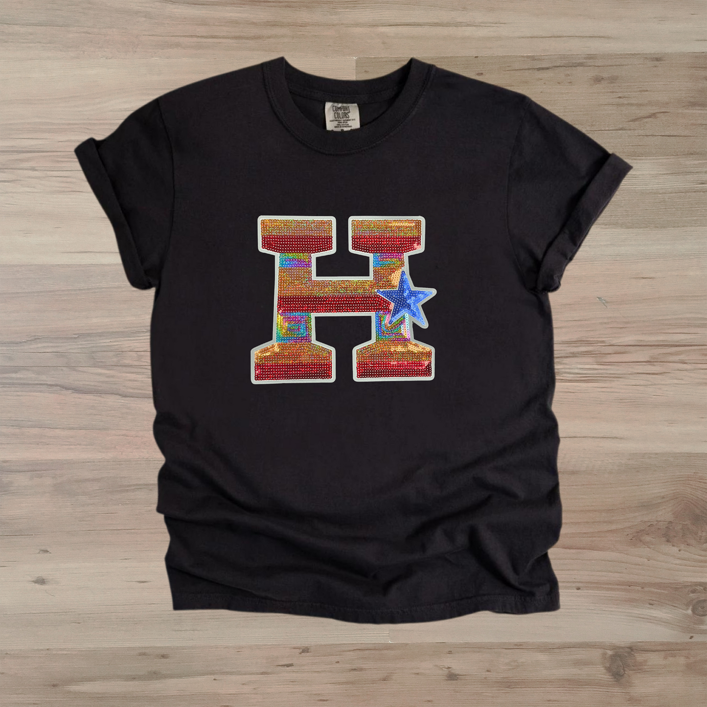 H Sequin Patch T-Shirt