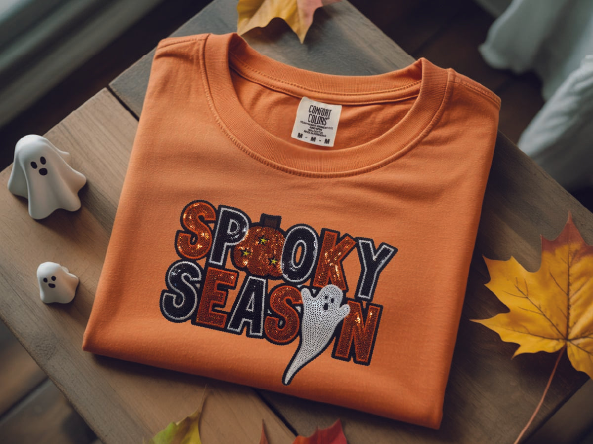 Spooky Season Sequin Patch T-Shirt