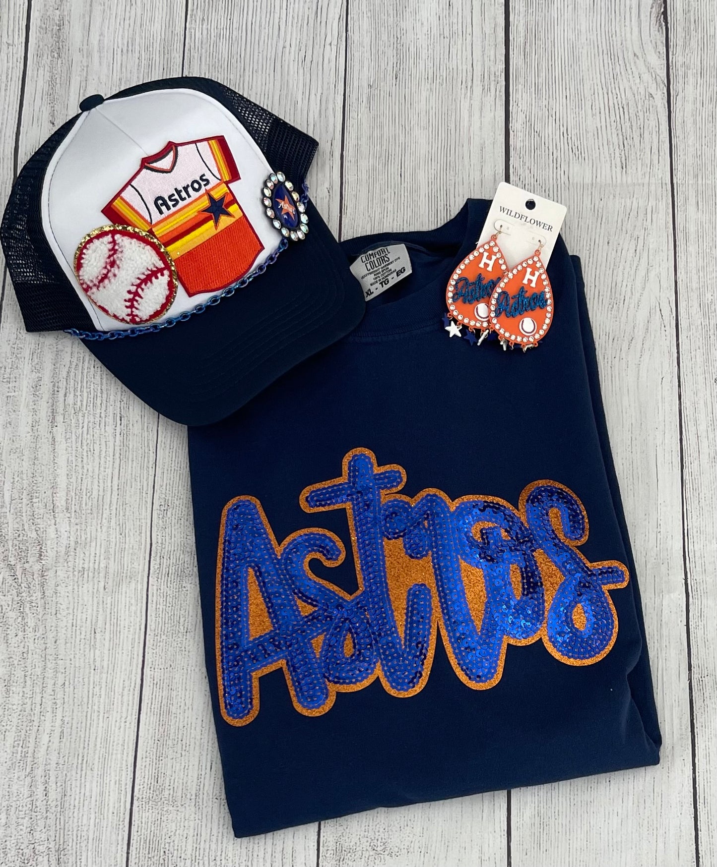 Astros Sequin Patch T-Shirt