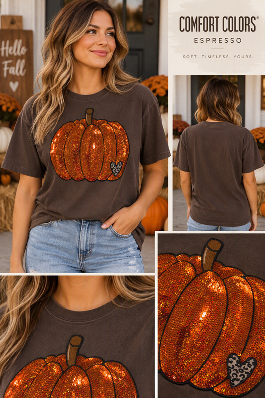 Pumpkin Sequin Patch T-Shirt