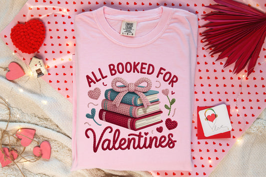 Faux Yarn All Booked for Valentines T-Shirt