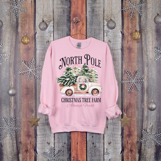 North Pole Christmas Tree Farm Sweatshirt