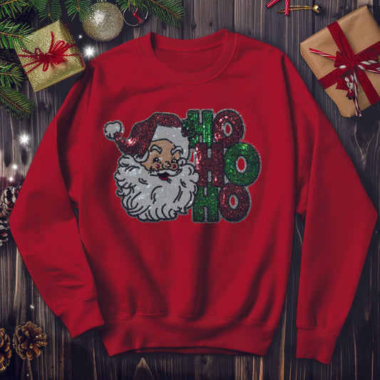 Santa Sequin Patch Sweatshirt