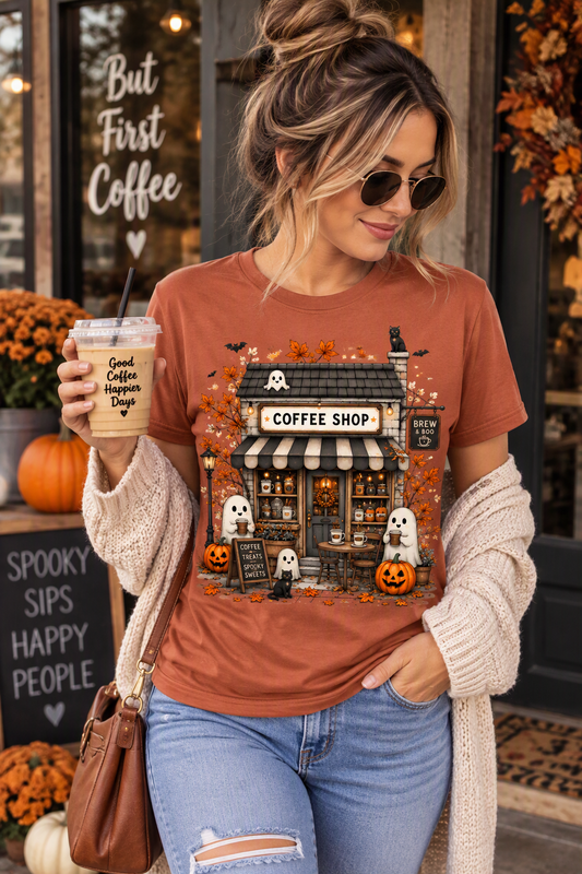 Spooky Coffee Shop T-Shirt
