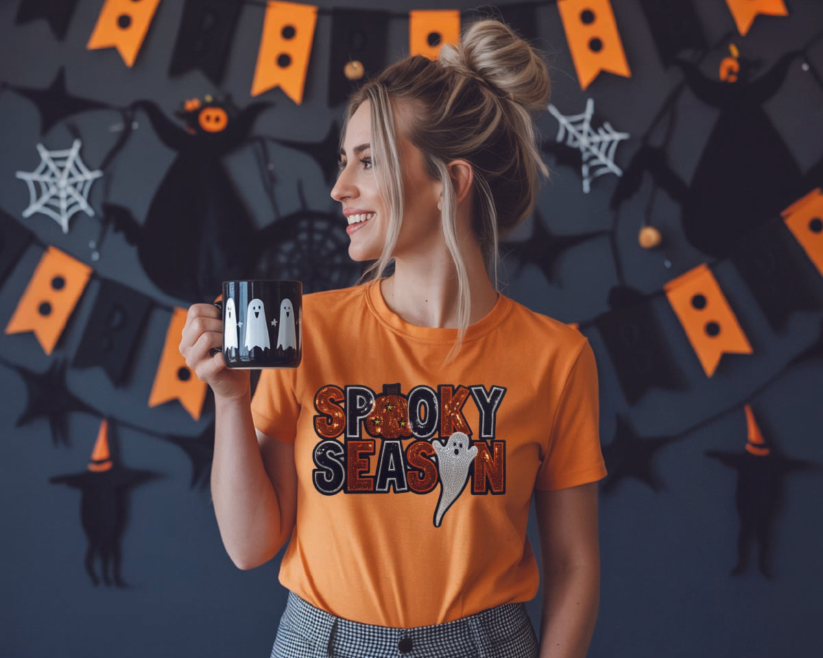 Spooky Season Sequin Patch T-Shirt
