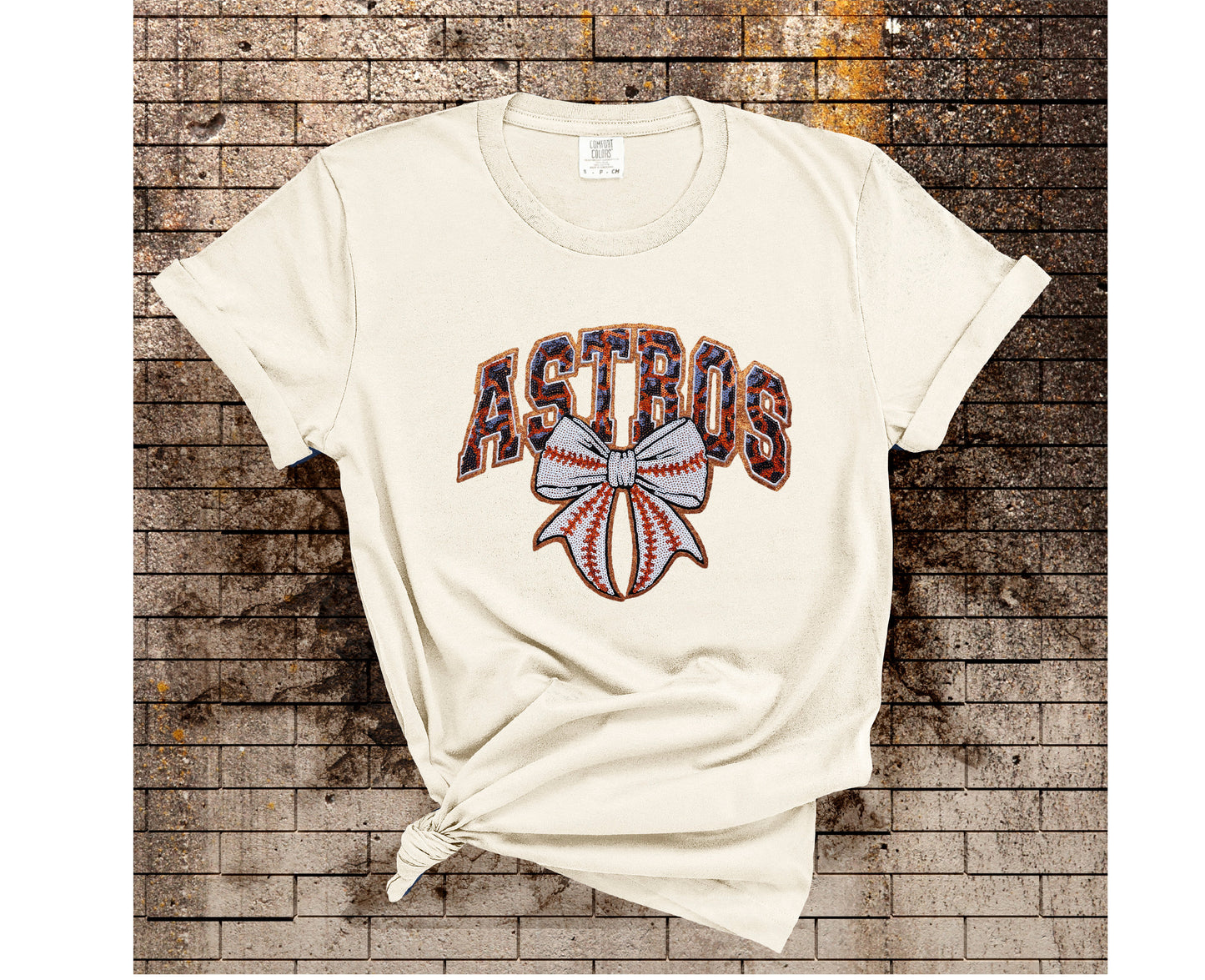 Astros Bow Sequin Patch T-Shirt