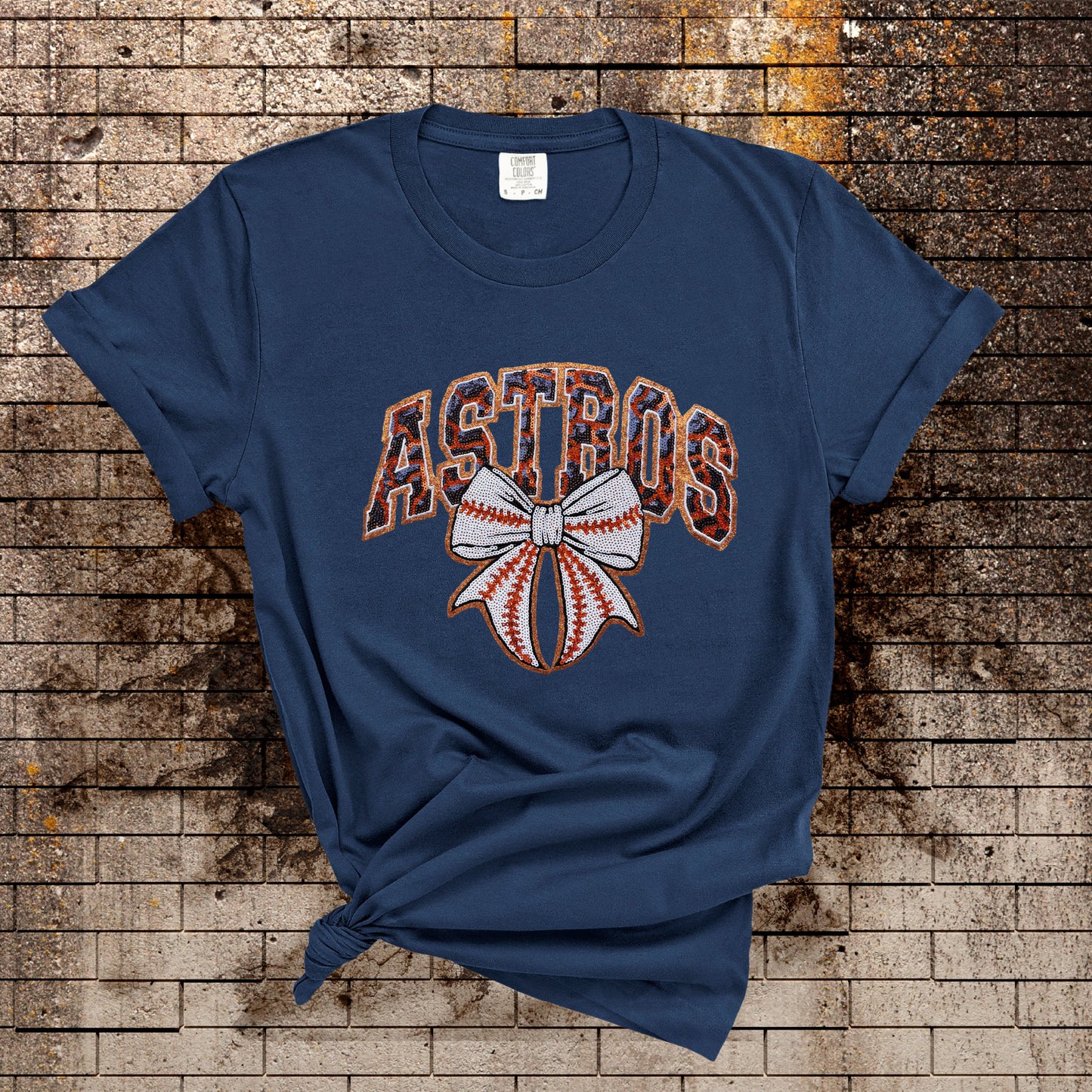 Astros Bow Sequin Patch T-Shirt